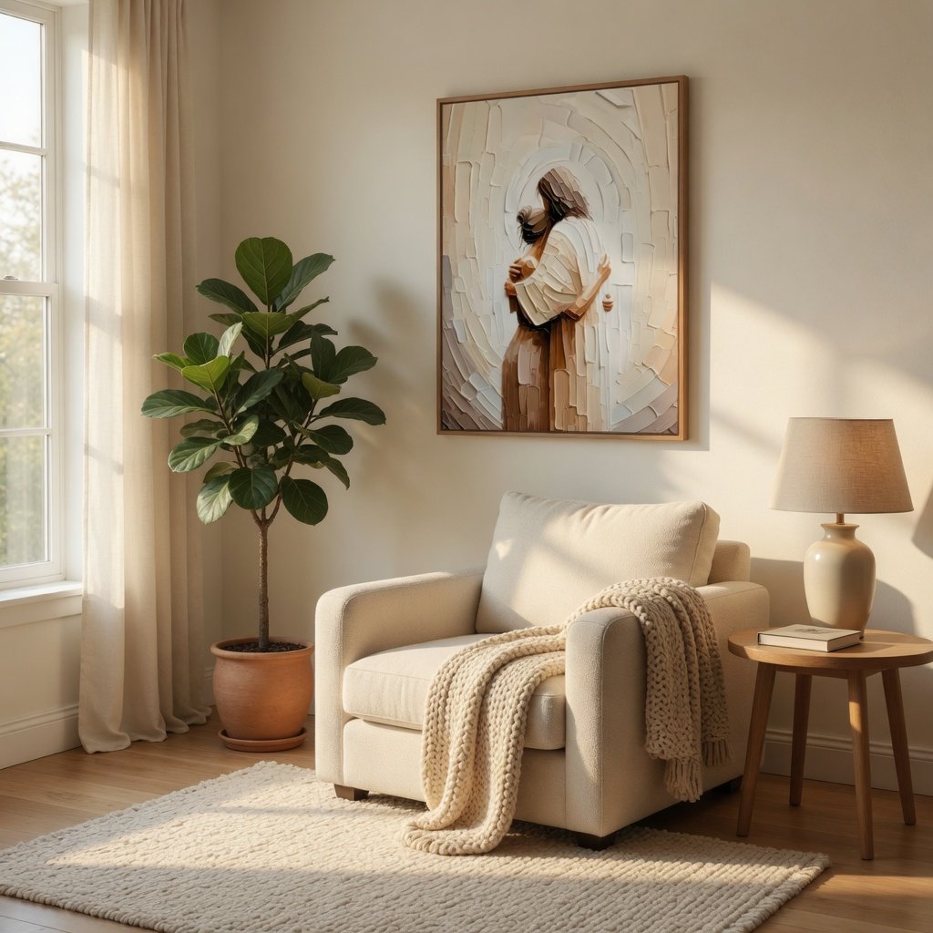 Jesus Hugging a Woman V - Canvas