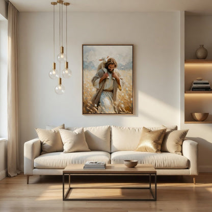 Jesus Carrying Little Lamb Home - Canvas