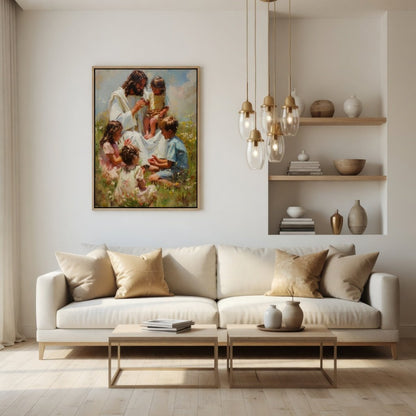 Jesus Playing with Children - Canvas