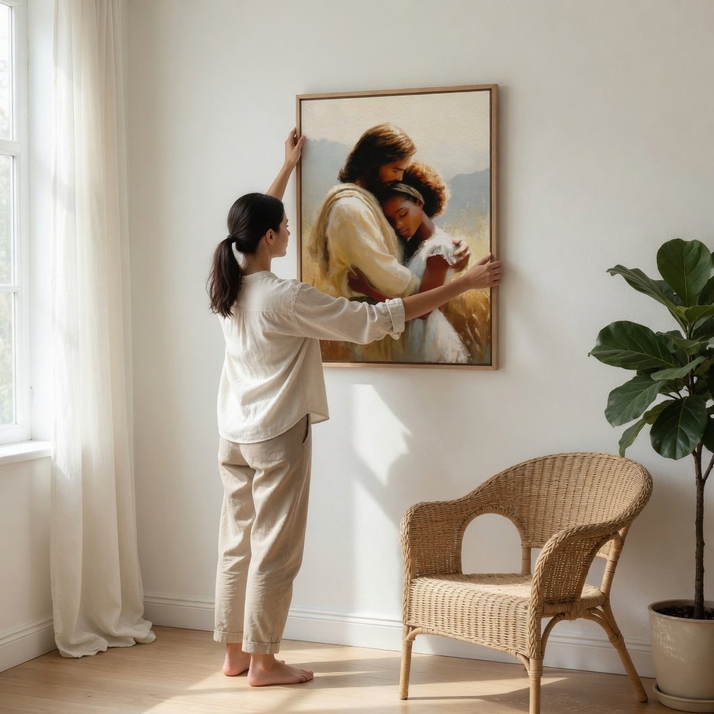 Jesus Hugging a Woman III - Canvas