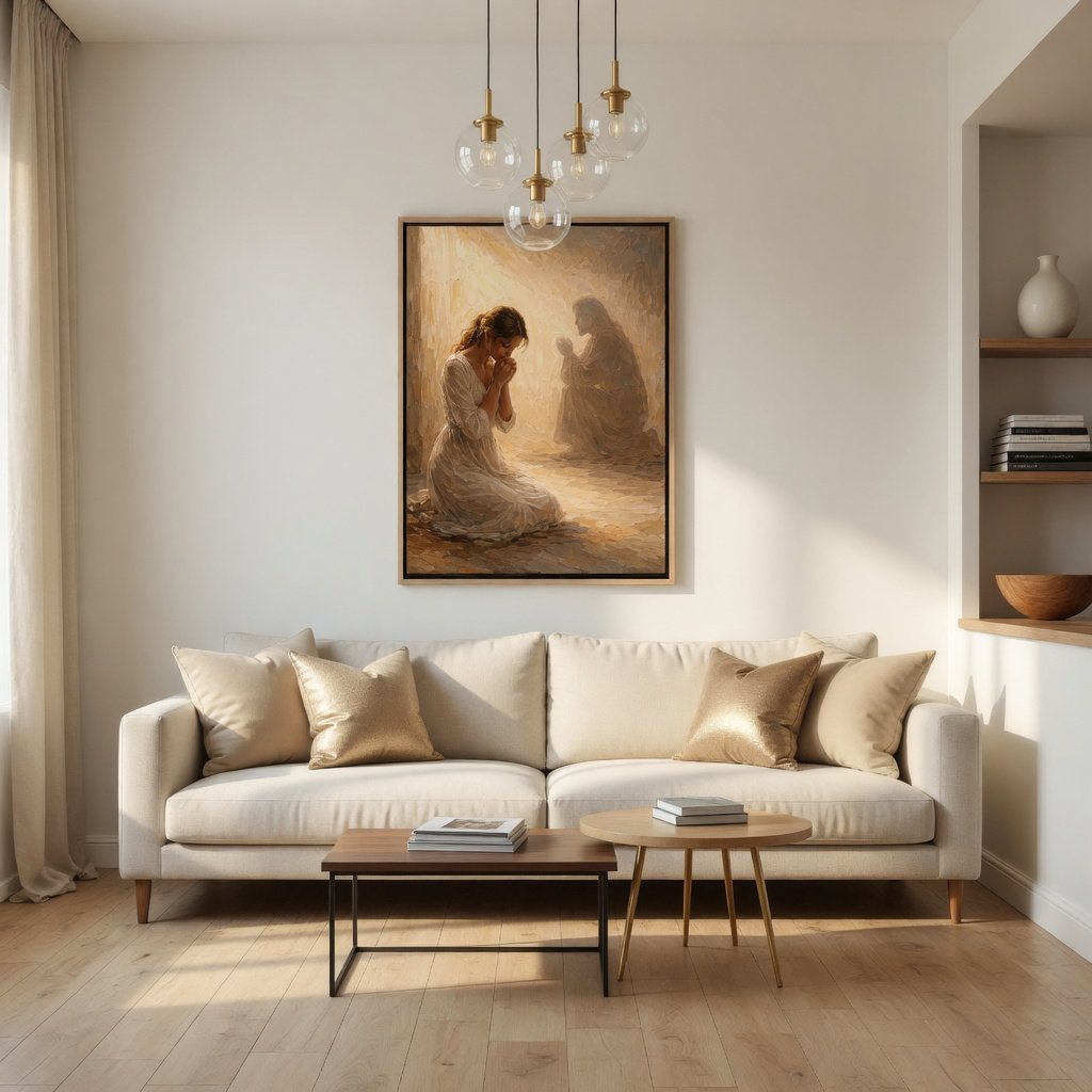 Jesus Prays With You - Canvas