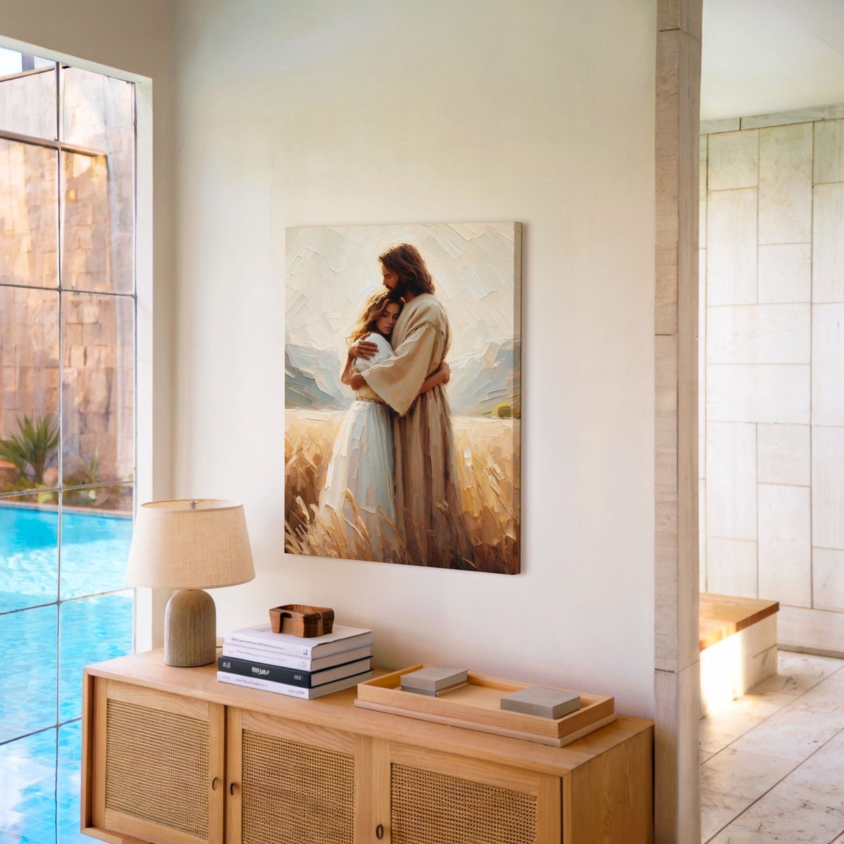 Jesus Hugging a Woman II - Canvas