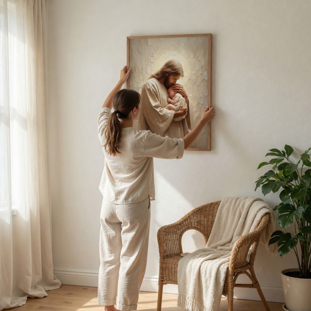 Jesus Holding a Baby - Canvas