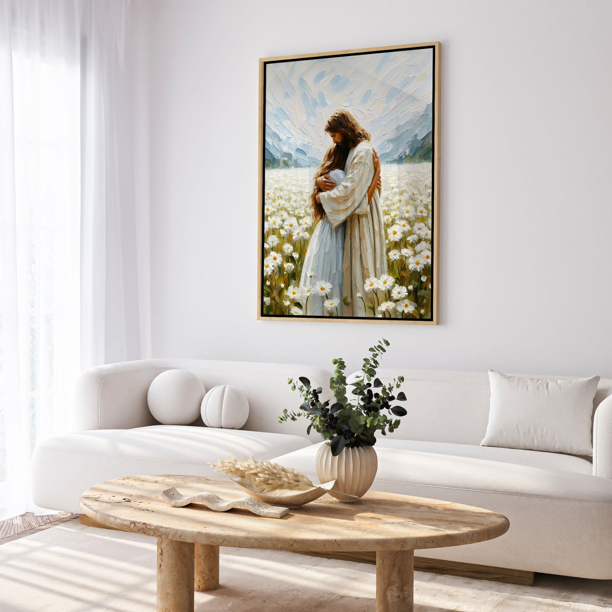 Jesus Hugging a Woman - Canvas
