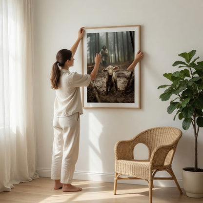Jesus Running after a Lost Lamb - Canvas