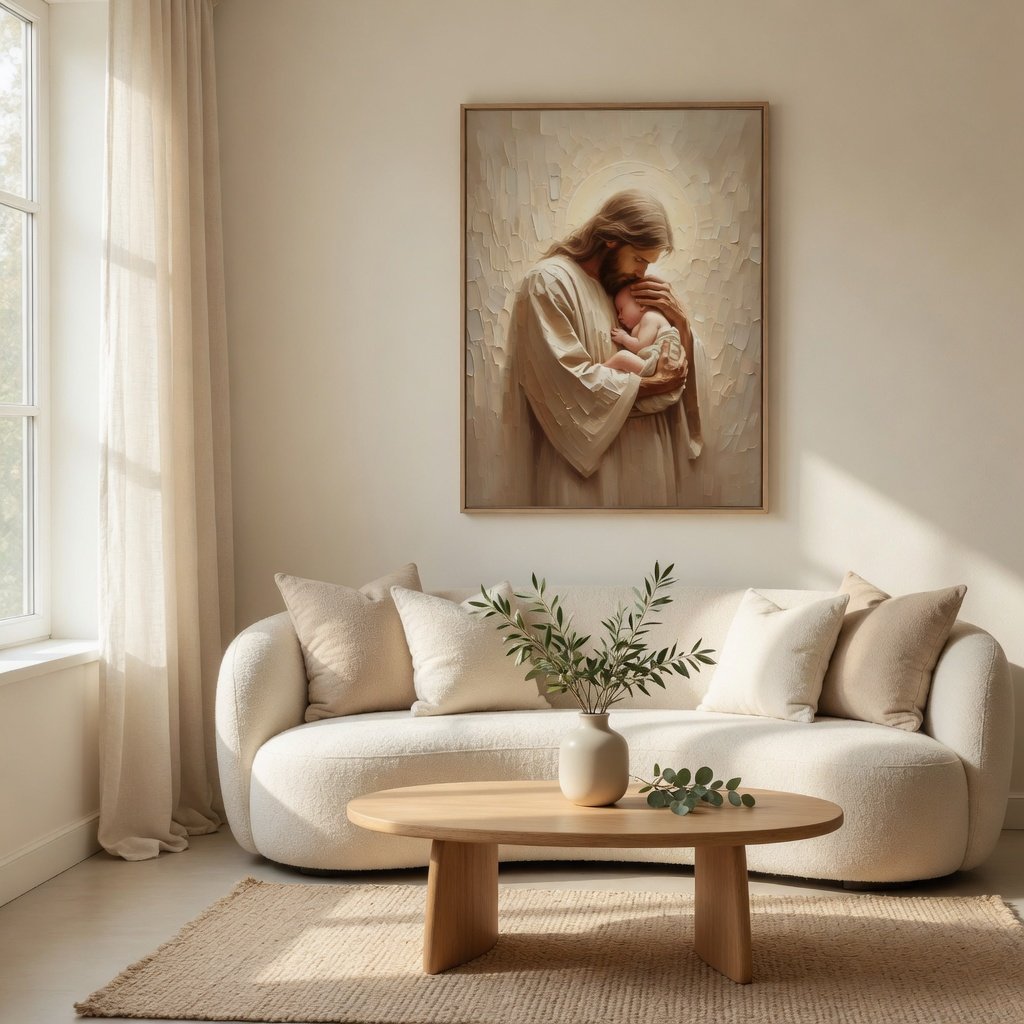Jesus Holding a Baby - Canvas