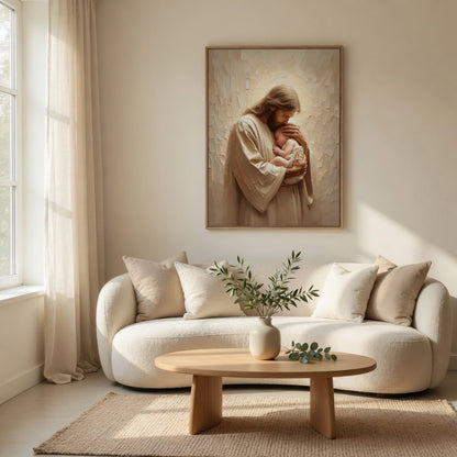 Jesus Holding a Baby - Canvas