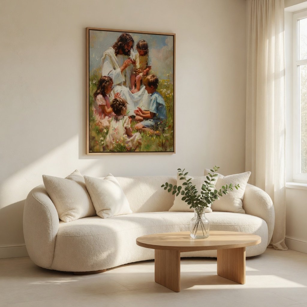 Jesus Playing with Children - Canvas