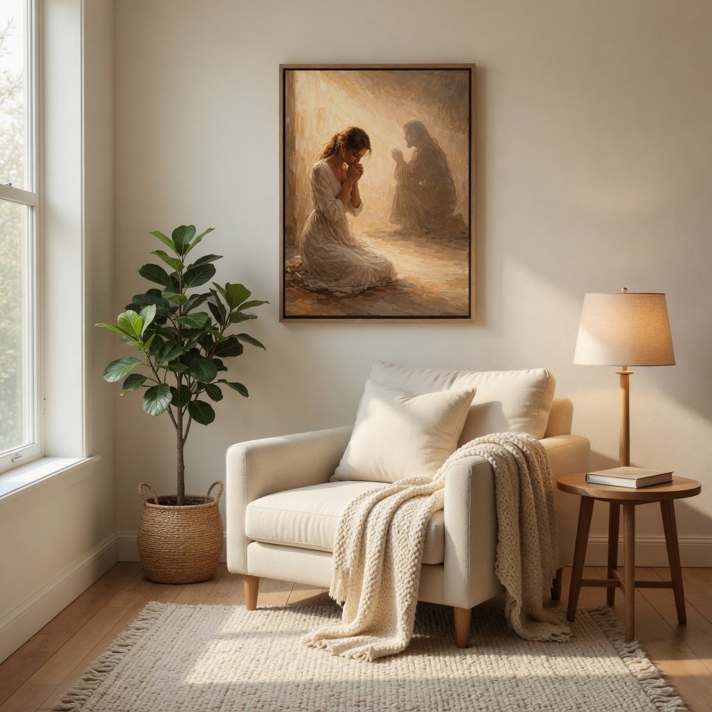 Jesus Prays With You - Canvas