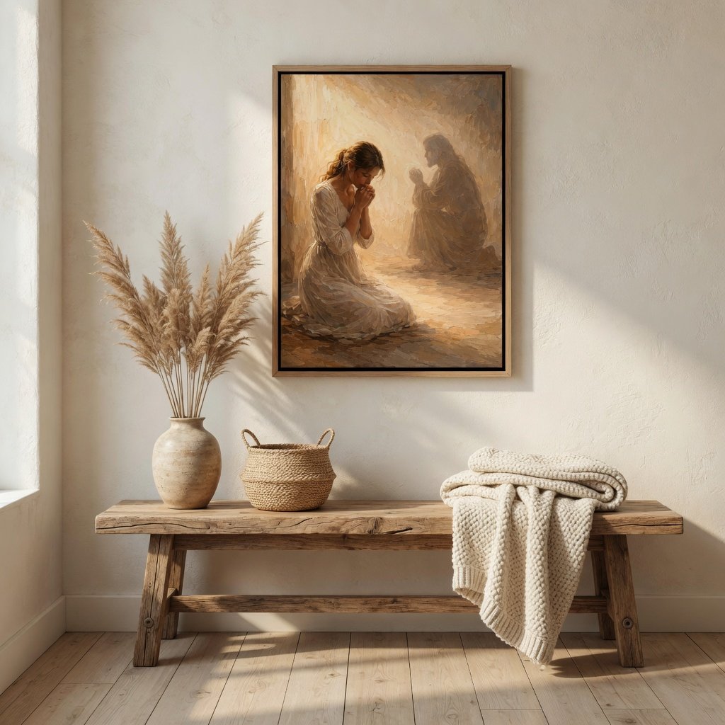 Jesus Prays With You - Canvas