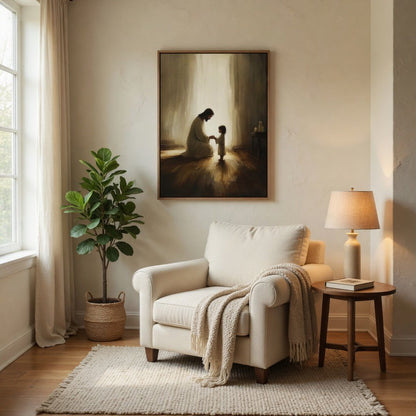 Jesus Praying With Child - Canvas