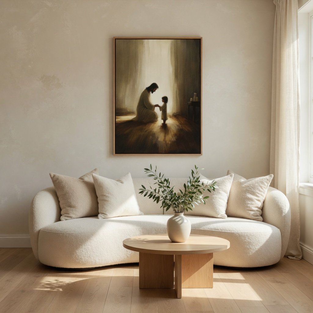 Jesus Praying With Child - Canvas