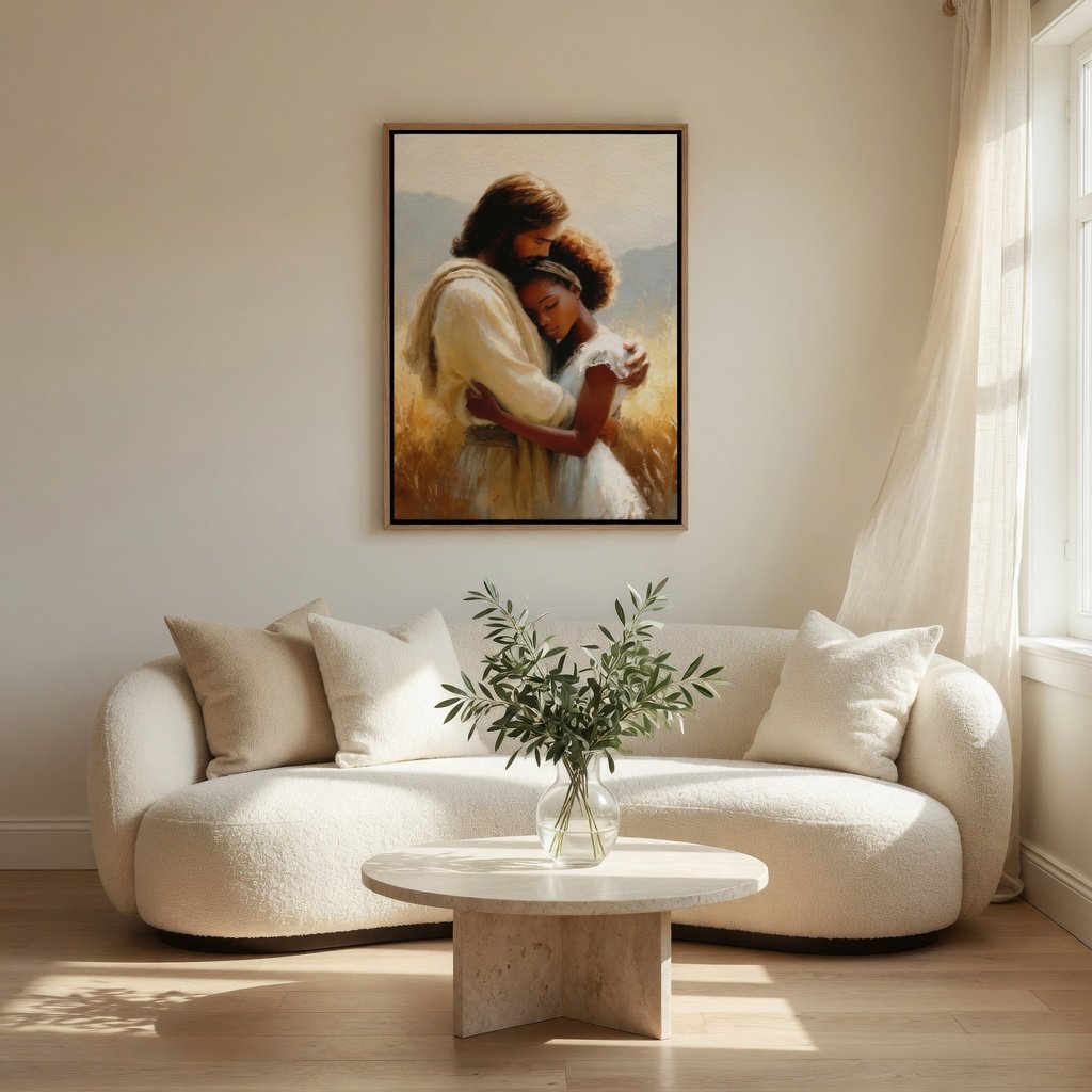 Jesus Hugging a Woman III - Canvas