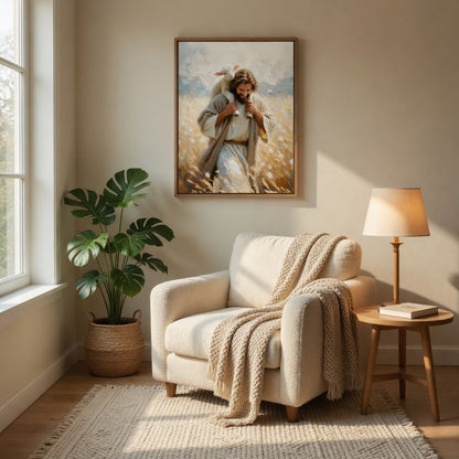 Jesus Carrying Little Lamb Home - Canvas