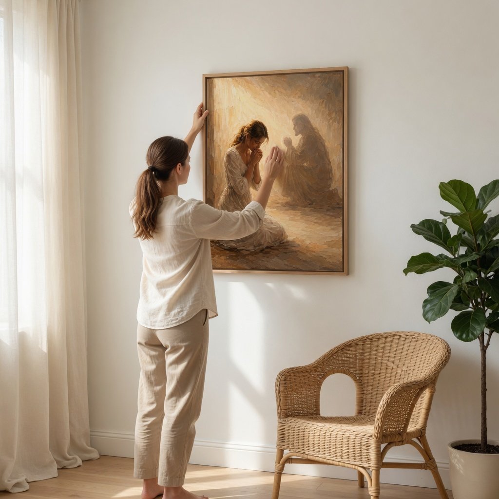 Jesus Prays With You - Canvas