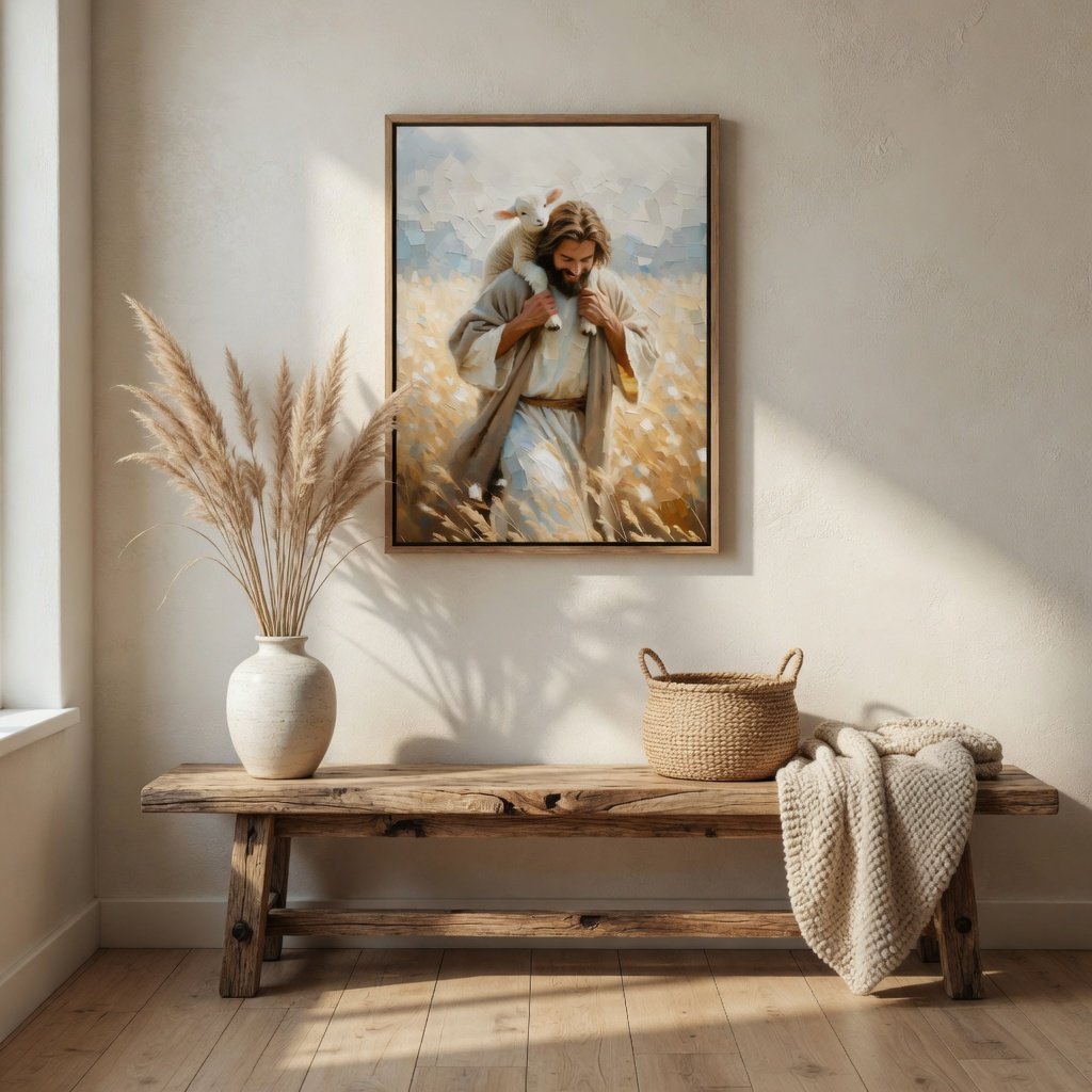 Jesus Carrying Little Lamb Home - Canvas