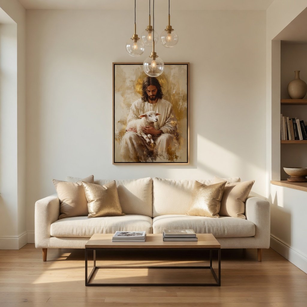 Jesus and the Lamb - Canvas
