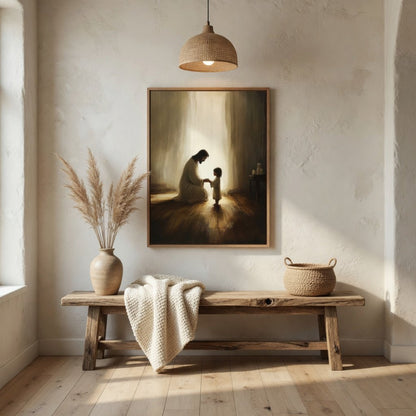 Jesus Praying With Child - Canvas