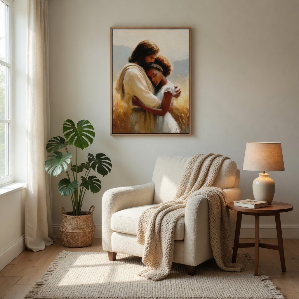 Jesus Hugging a Woman III - Canvas