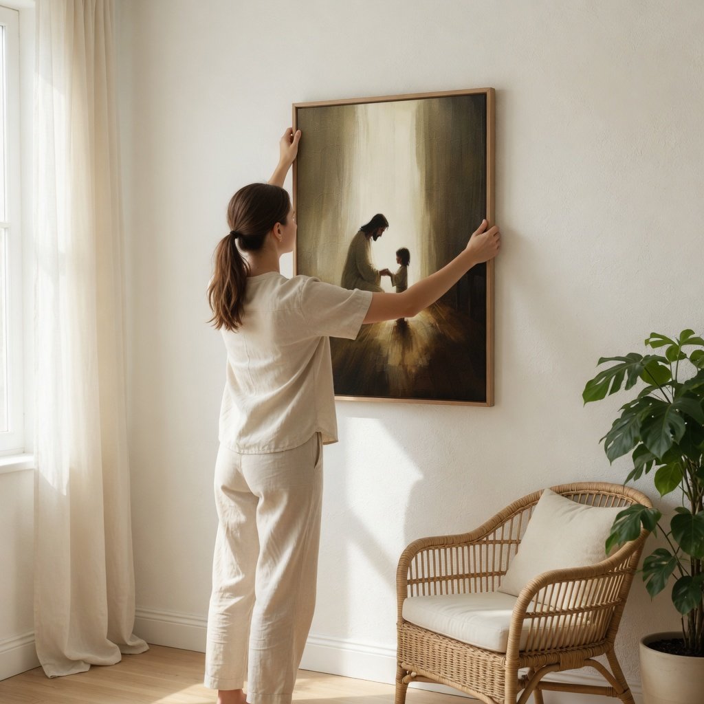 Jesus Praying With Child - Canvas