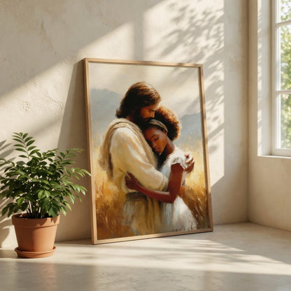 Jesus Hugging a Woman III - Canvas