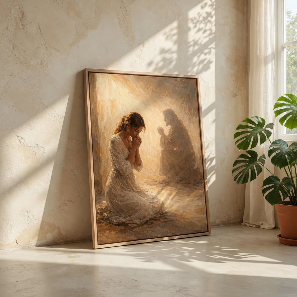 Jesus Prays With You - Canvas