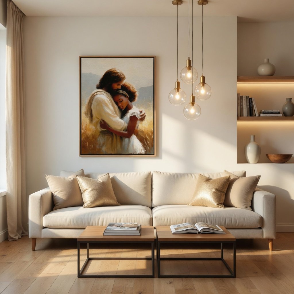 Jesus Hugging a Woman III - Canvas