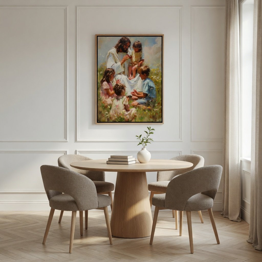 Jesus Playing with Children - Canvas