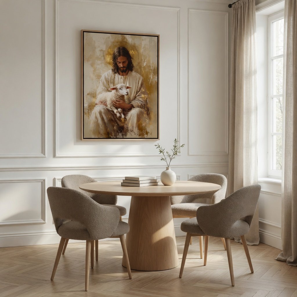 Jesus and the Lamb - Canvas