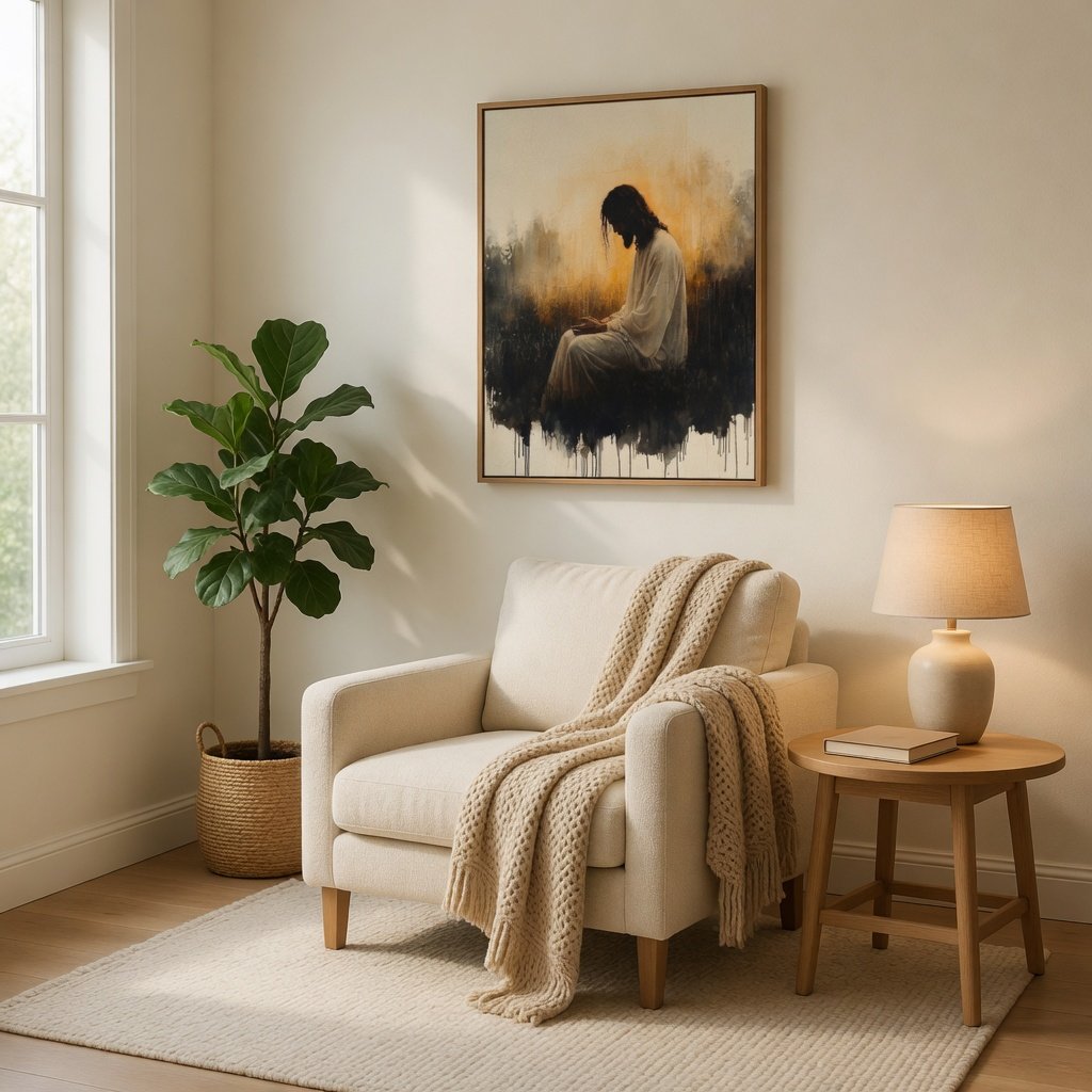 Jesus in the Garden of Gethsemane III - Canvas