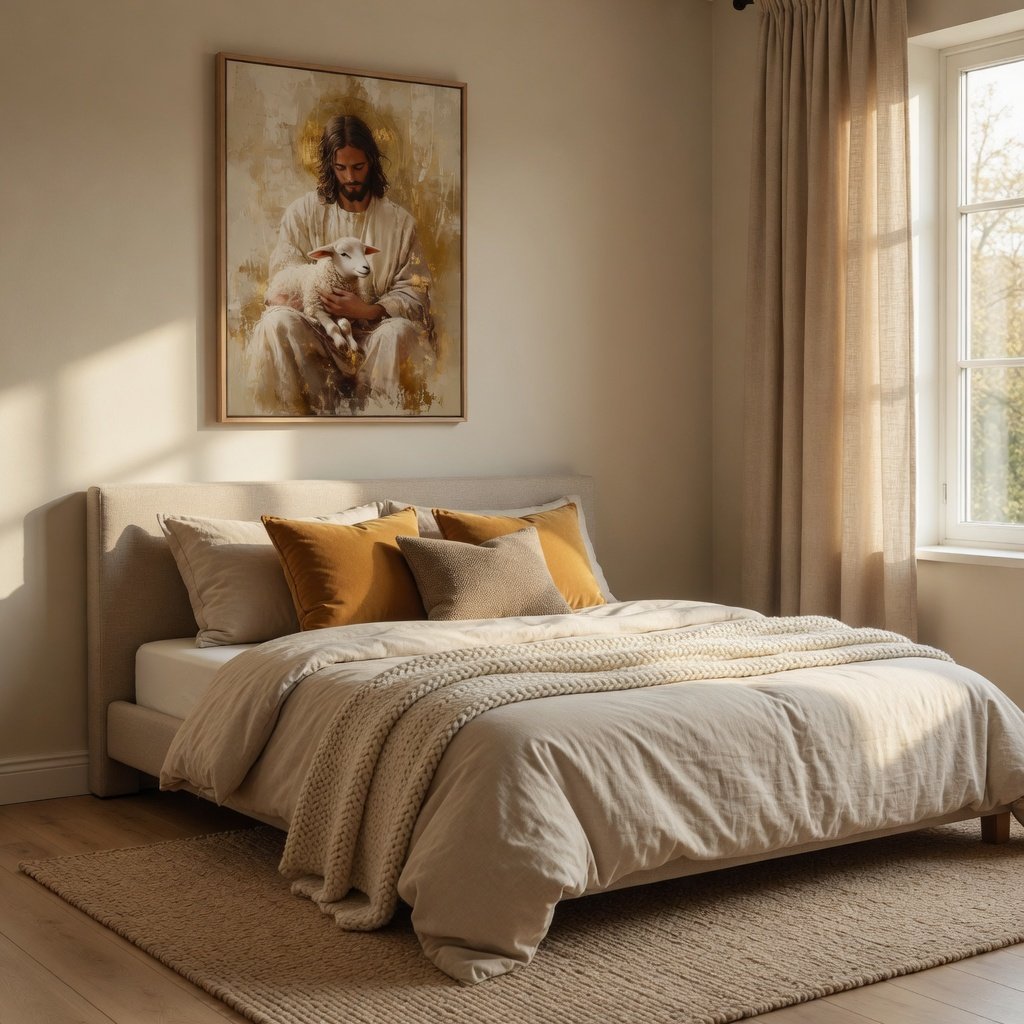 Jesus and the Lamb - Canvas