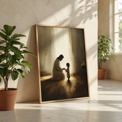Jesus Praying With Child - Canvas
