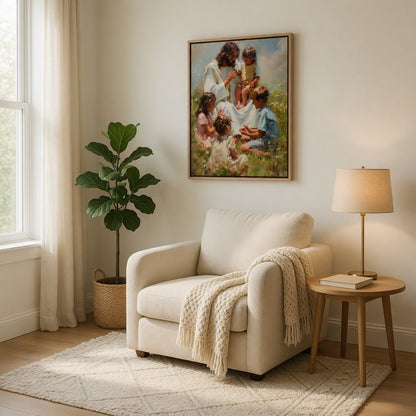Jesus Playing with Children - Canvas