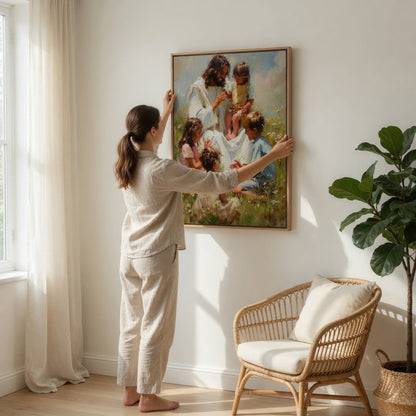 Jesus Playing with Children - Canvas
