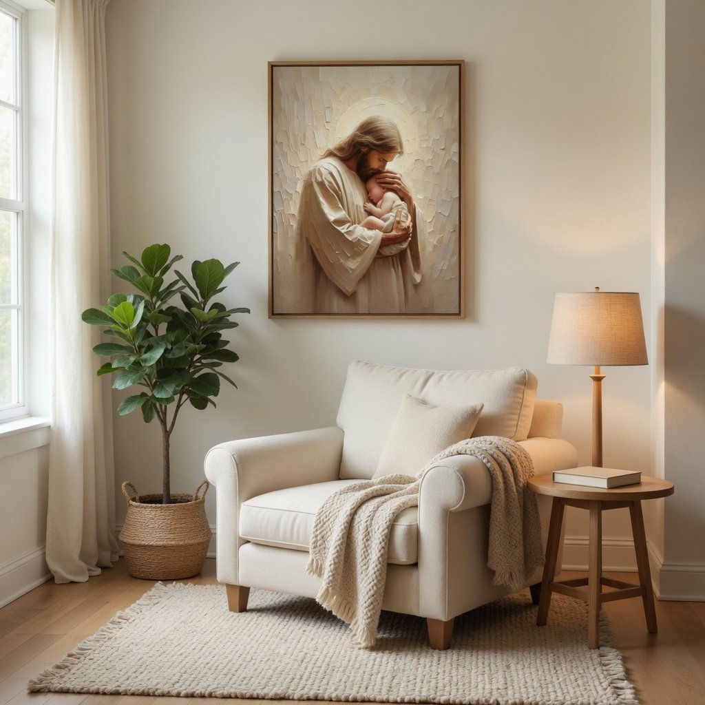Jesus Holding a Baby - Canvas