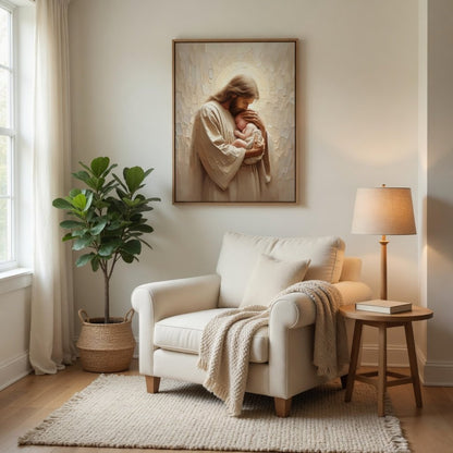 Jesus Holding a Baby - Canvas